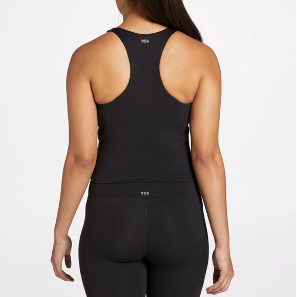 DSG Women's Performance Cropped Tank Top Black Medium - EXCELLENT CONDITION - Picture 2 of 9